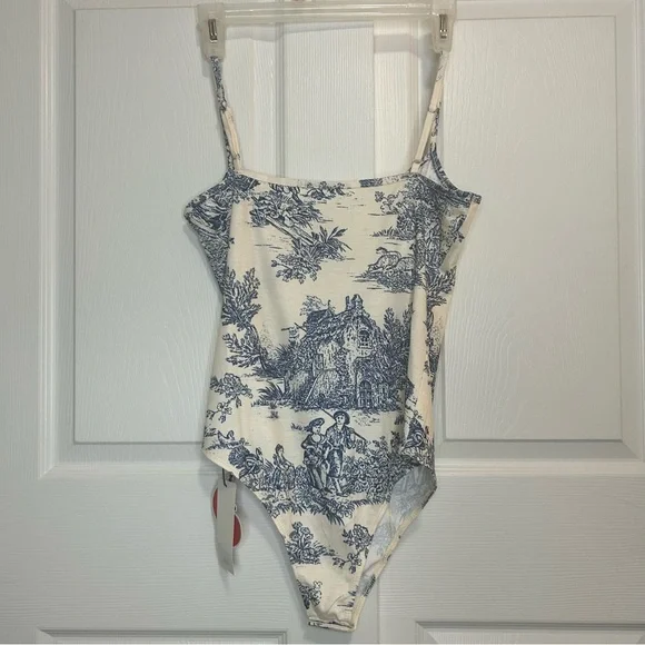 Cider Blue and Cream Printed Bodysuit - Picture 2 of 8